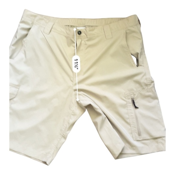 Columbia casual tan cargo shorts Men 40w 10 L pockets zipper button closure - Picture 8 of 14